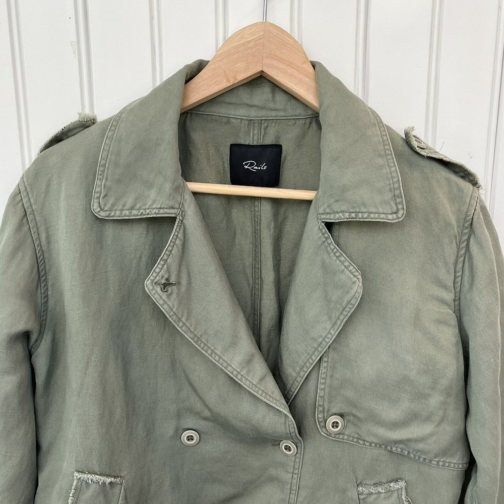 Rails Size S Barclay Crop Utility Jacket Olive Gr… - image 3